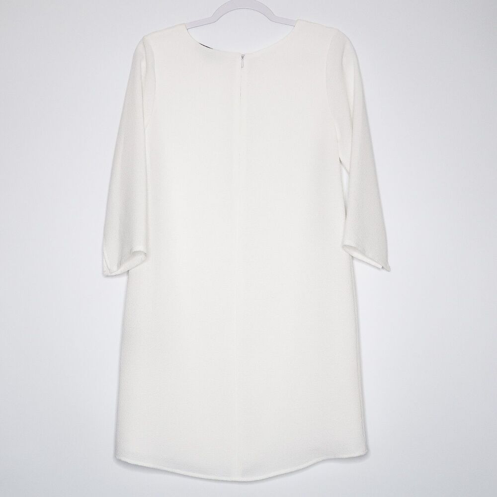Felicity & Coco Shift Mini Dress Size Small White 3/4 Sleeve 60's Minimalist 70s - Picture 2 of 9
